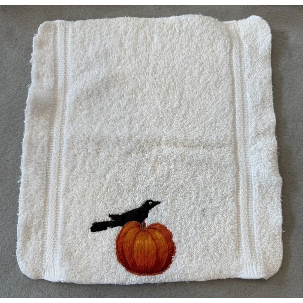 VTG Y2K Dundee Fall Harvest Pumpkin Scarecrow Bath Handtowel Wash Cloth 6 Piece